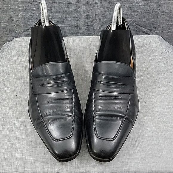 Tanino Crisci Men\'s Black Leather Dress Shoes Loafers Made in Italy SZ 10.5M main image 5